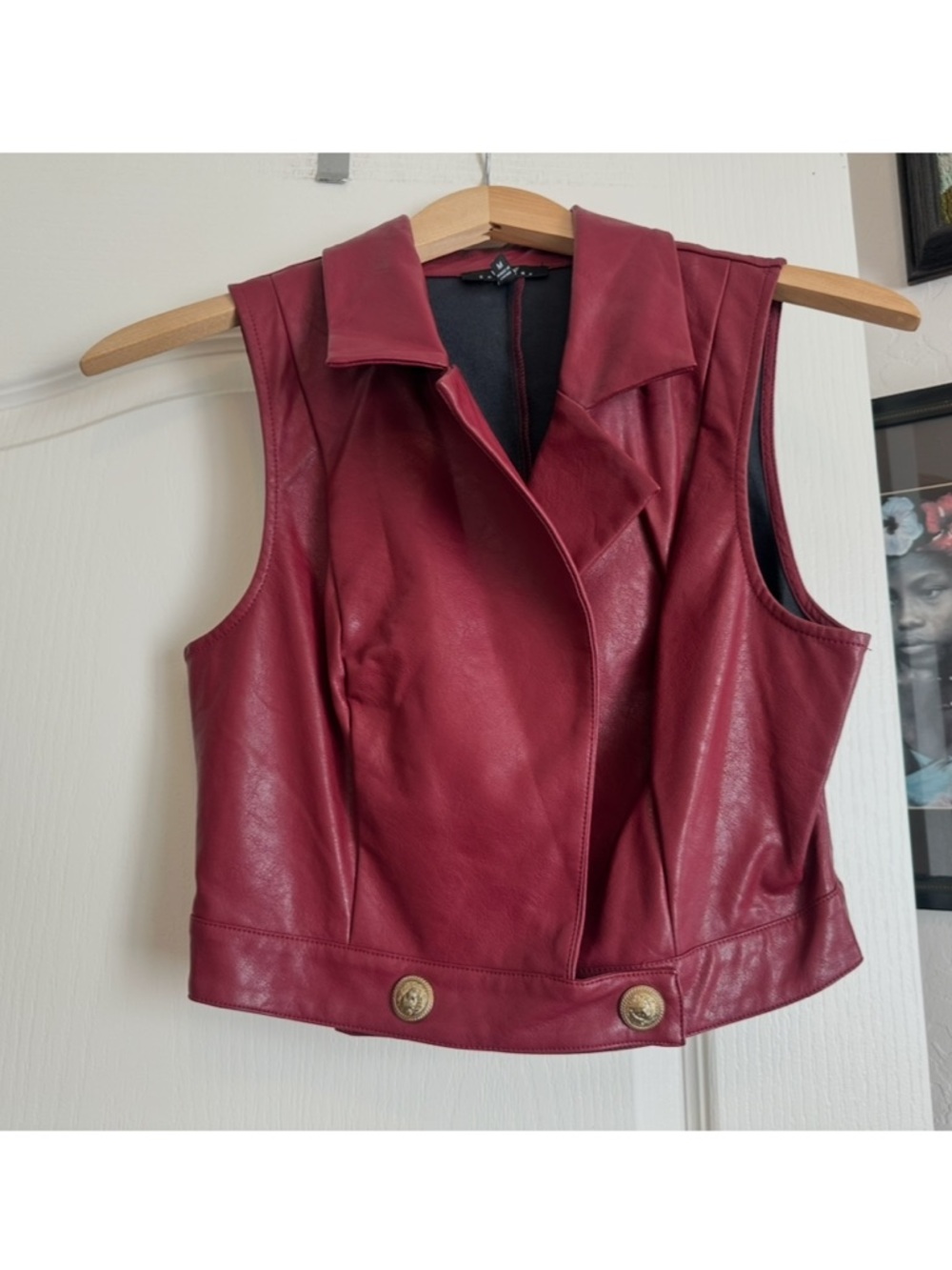 WOW Couture Vegan Leather Vest. Size: Medium. Excellent condition